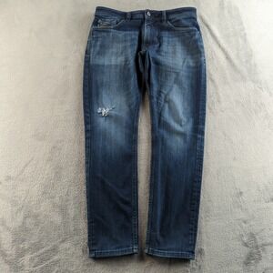 Diesel Thommer Jeans Mens 34x31* Dark Blue Faded RM034 Distressed Slim Stretch